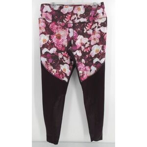 NIKE DRI FIT One Legend Pant Leggings Women's Size XL Wine Color‎ Floral Print
